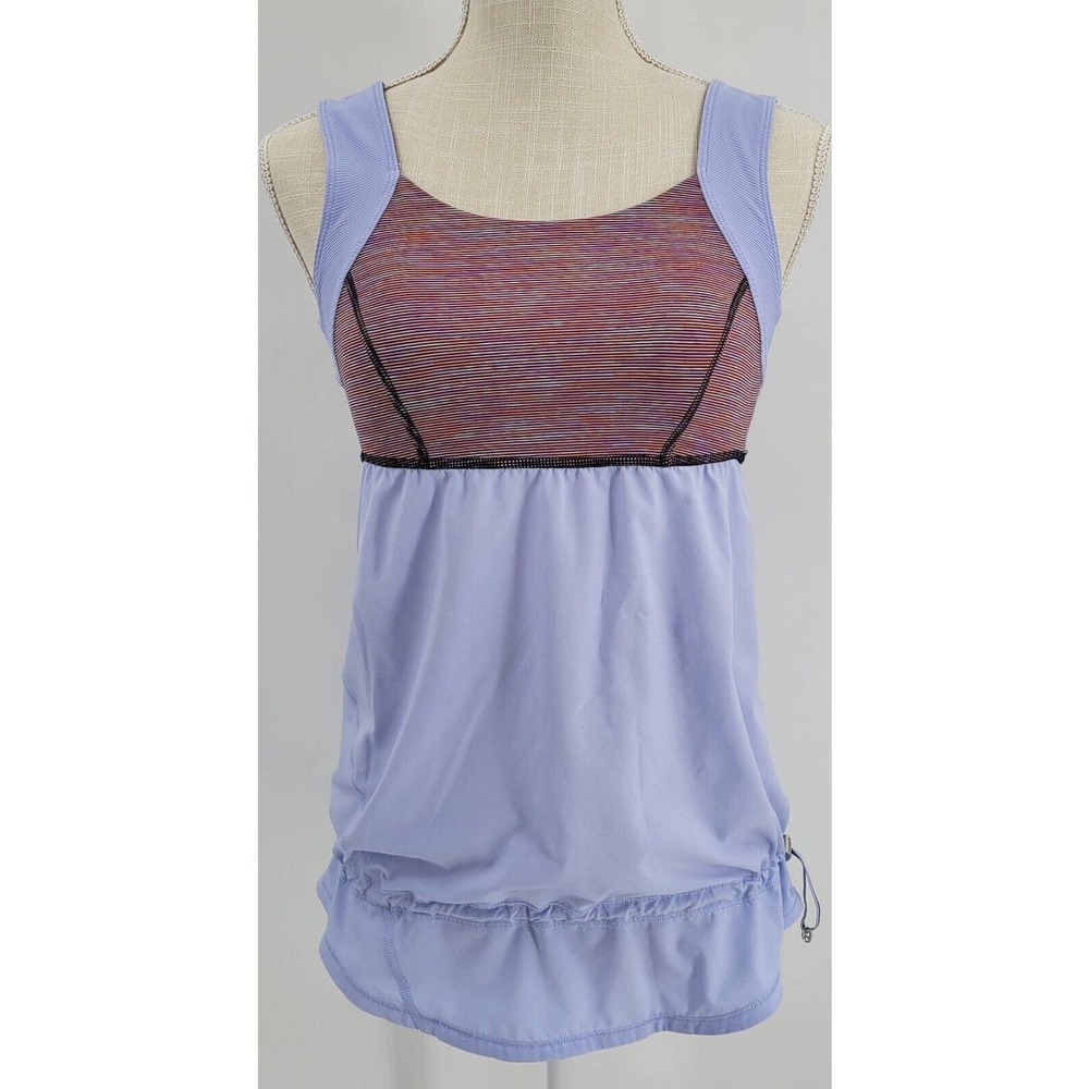 LULULEMON run chase me tank scoop neck cinch waist LUXTREME wee stripe elevate 6